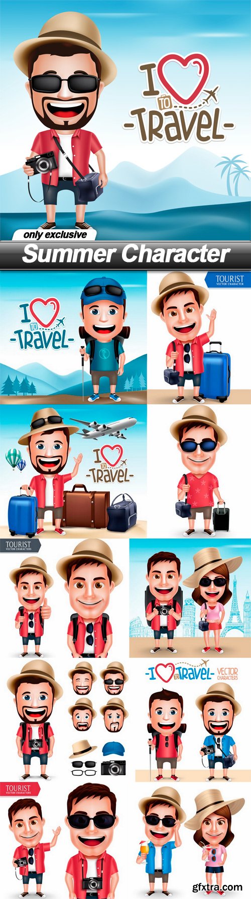 Summer & Travel Characters 11xEPS