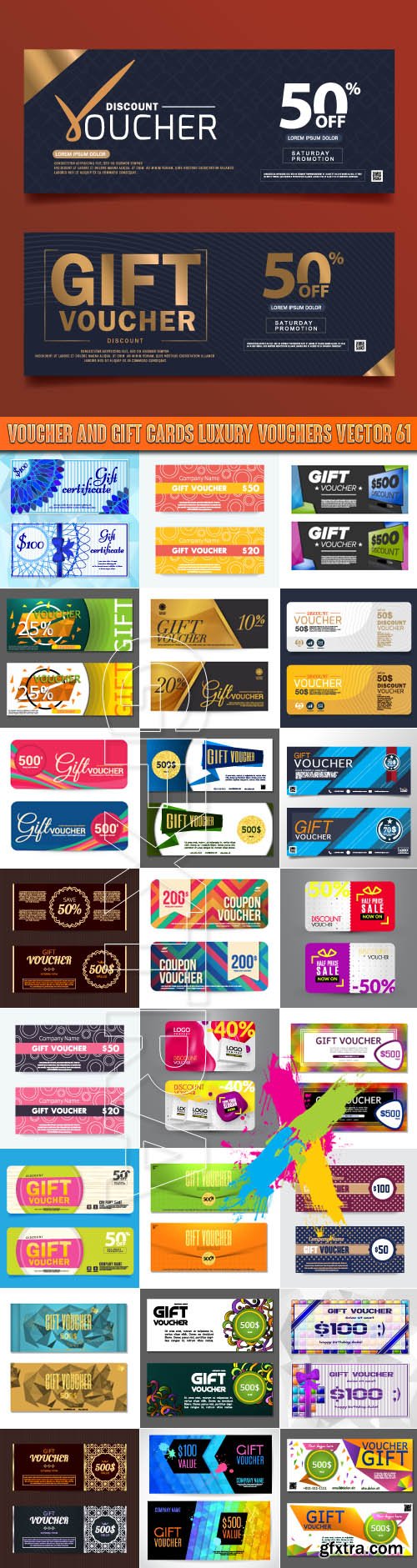 Voucher and gift cards luxury vouchers vector 61