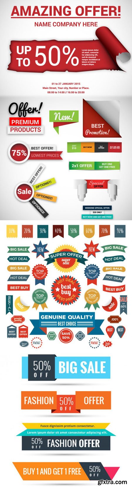 Colorful Sale Stickers & Labels in Vector