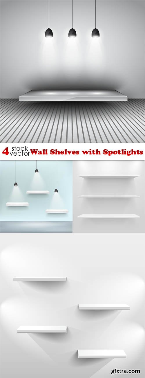 Vectors - Wall Shelves with Spotlights