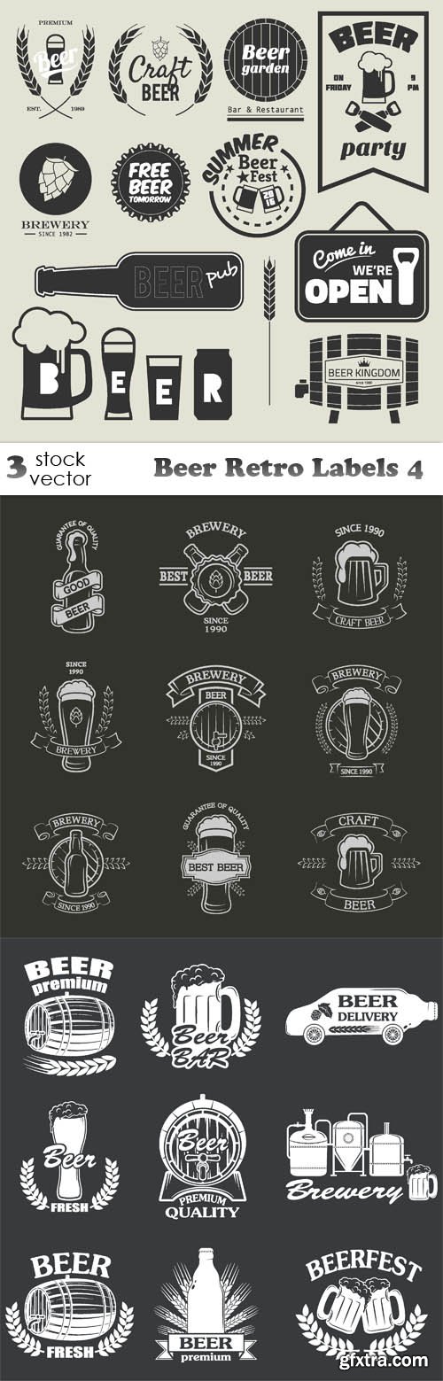 Vectors - Beer Retro Labels 4