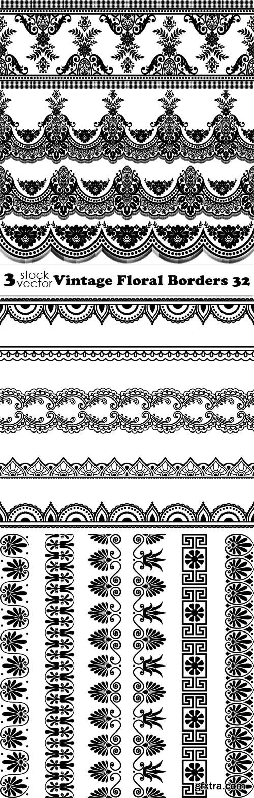 Vectors - Vintage Floral Borders 32