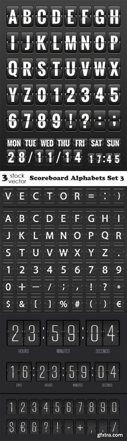 Vectors - Scoreboard Alphabets Set 3