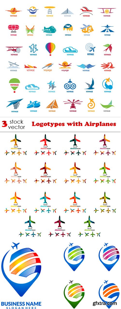 Vectors - Logotypes with Airplanes