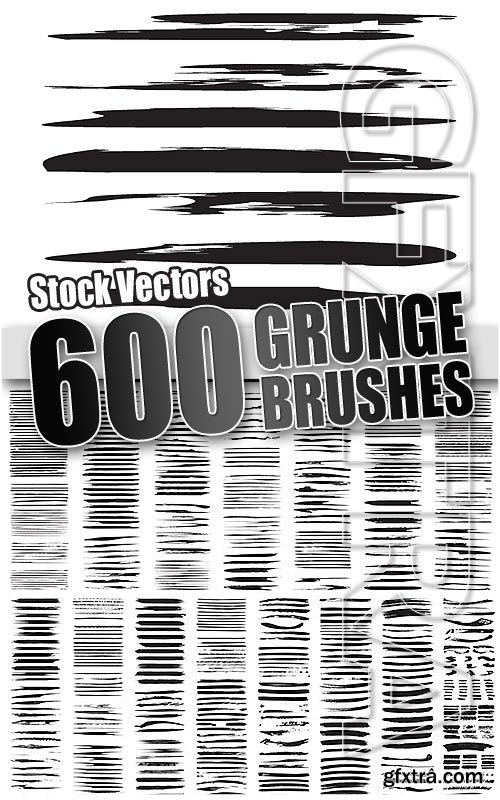 600 grunge brushes - Stock Vectors