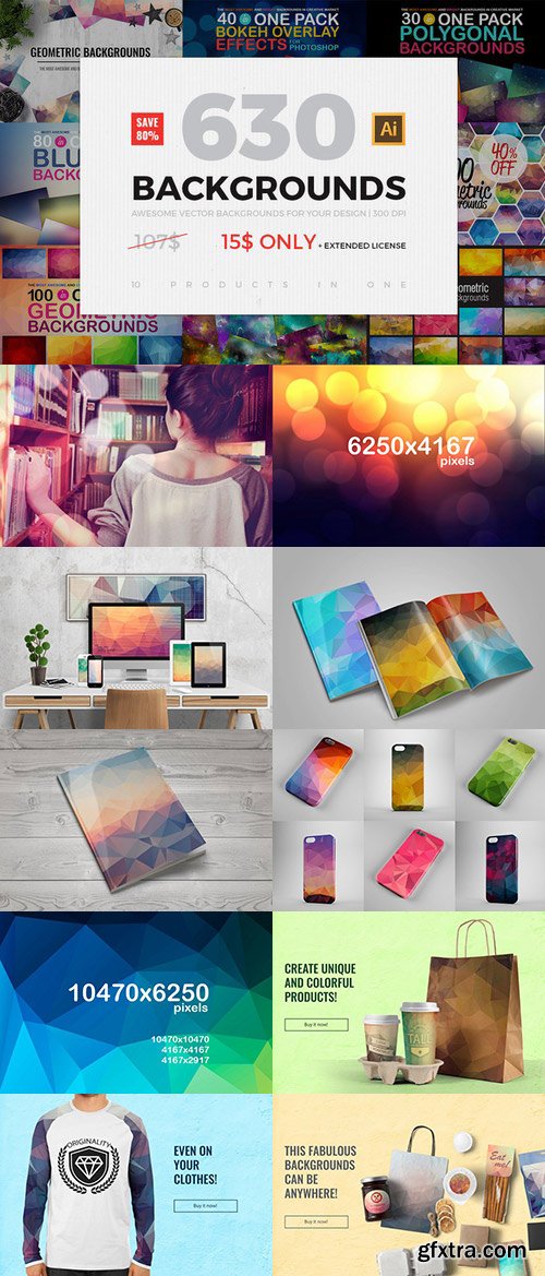 CM - 630 BACKGROUNDS IN ONE PACK(80% OFF) 651549