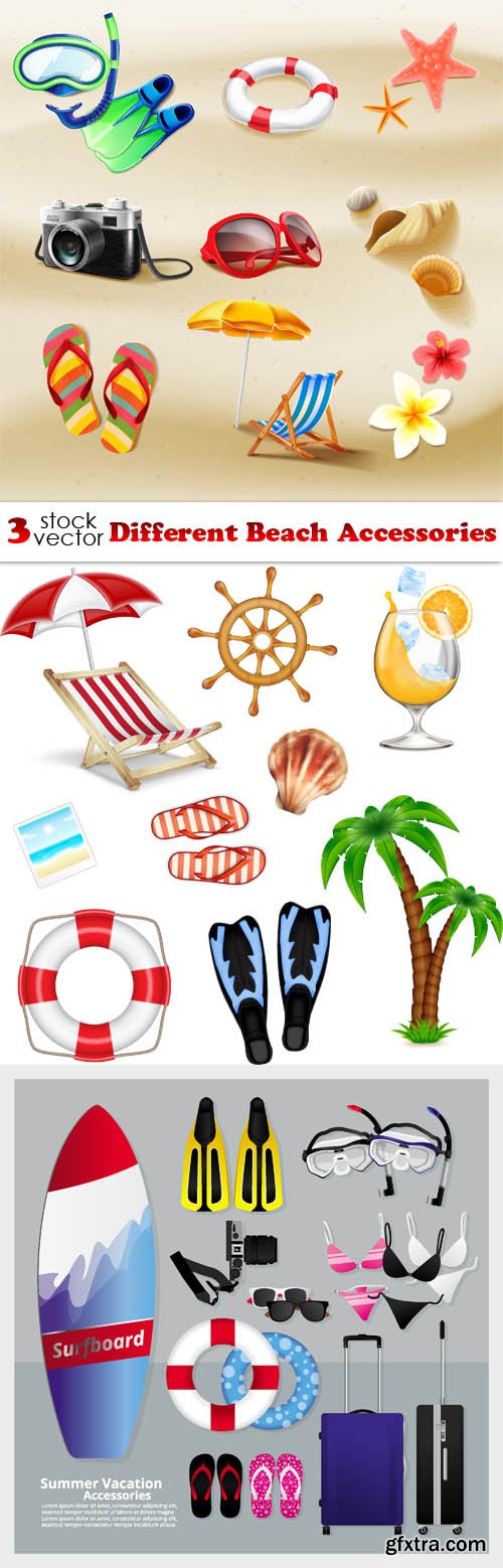 Vectors - Different Beach Accessories