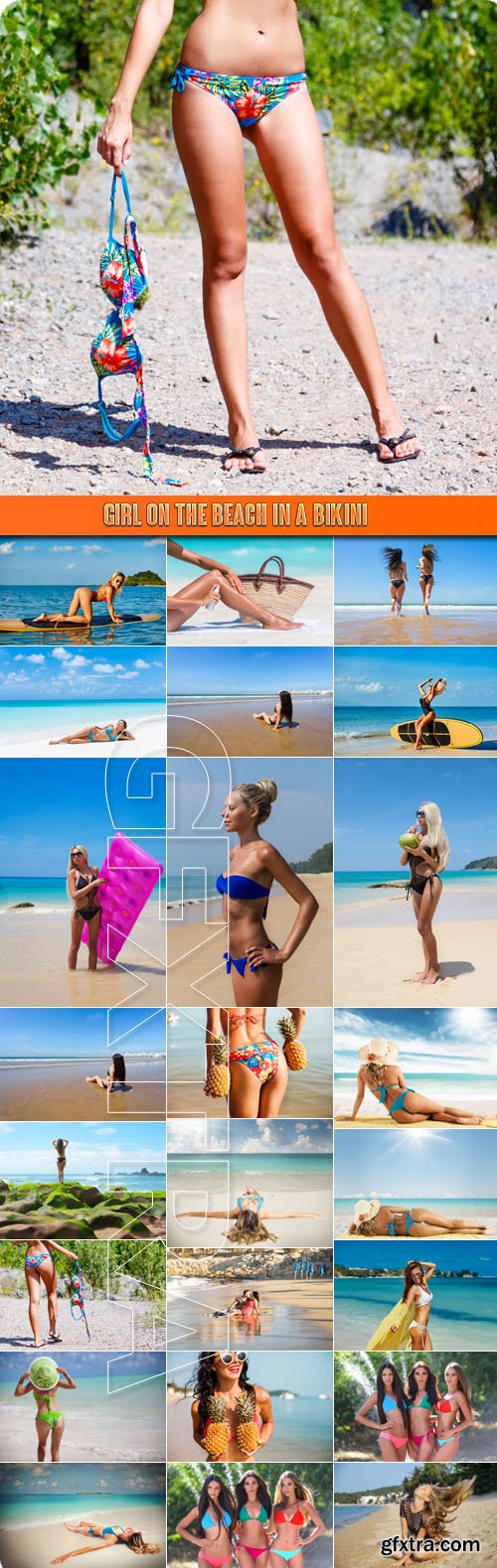 Girl on the beach in a bikini - Stock Photos