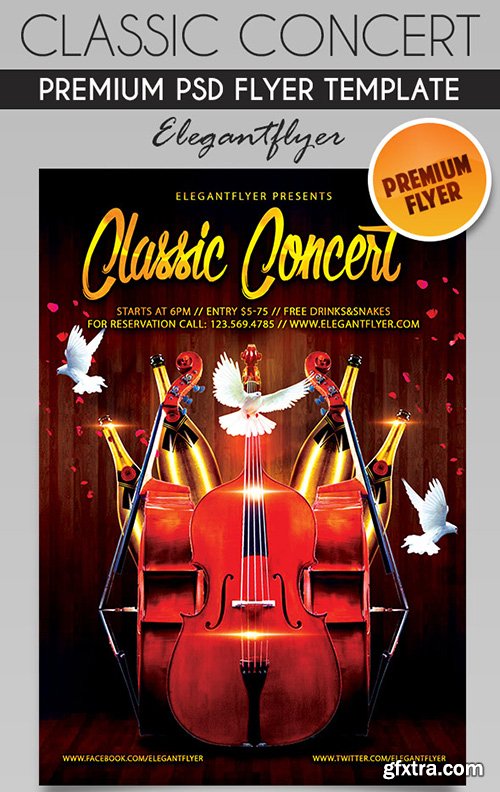 Classic Concert – Flyer PSD Template + Facebook Cover