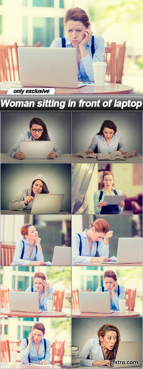 Woman sitting in front of laptop - 10 UHQ JPEG