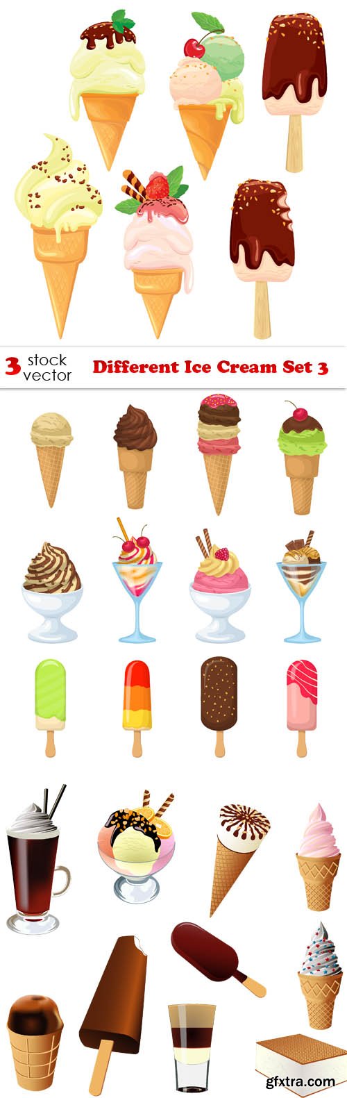 Vectors - Different Ice Cream Set 3