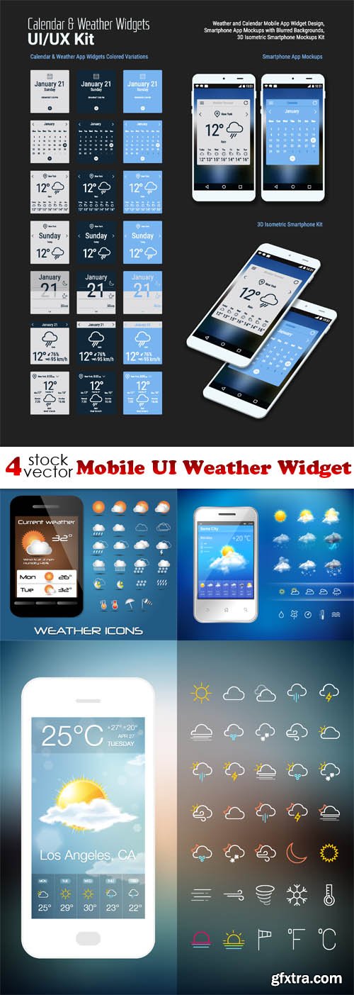 Vectors - Mobile UI Weather Widget