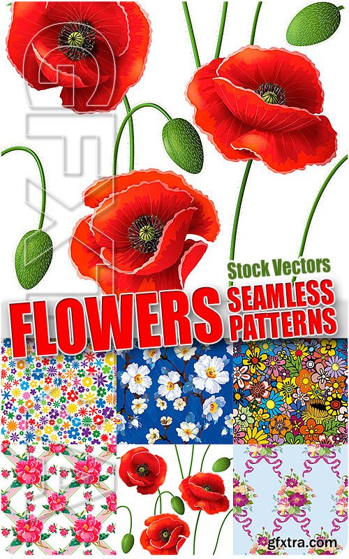 Flower seamless patterns - Stock Vectors
