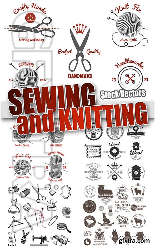 Sewing and knitting - Stock Vectors