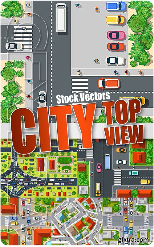 Top view of the city - Stock Vectors