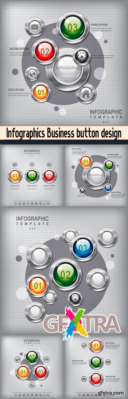Infographics Business button design