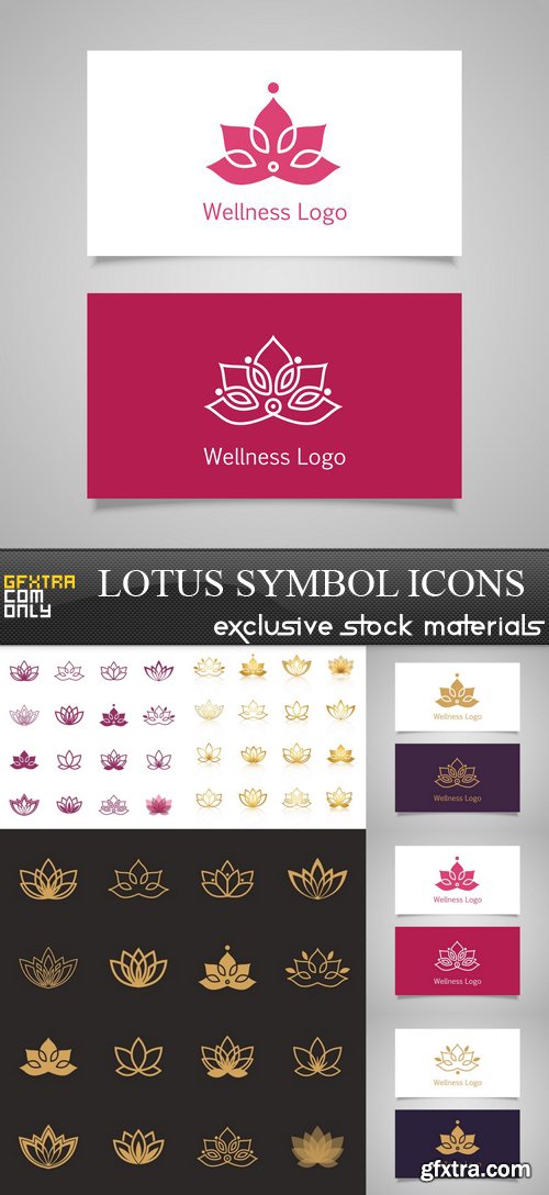 Lotus Symbol Icons - 6 EPS