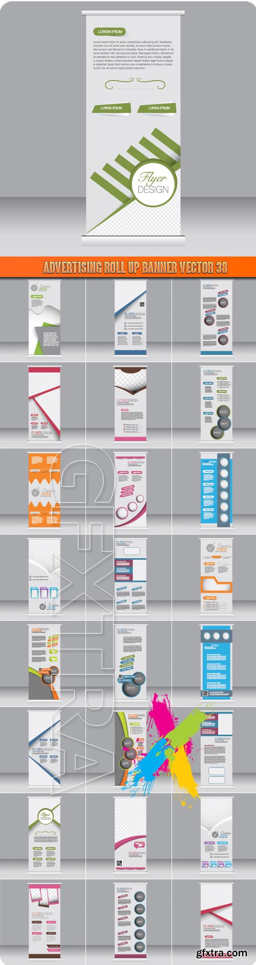 Advertising Roll up banner vector 38