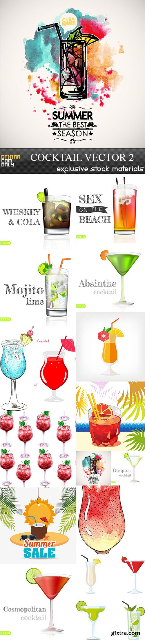 Cocktail vector 2, 15 x EPS