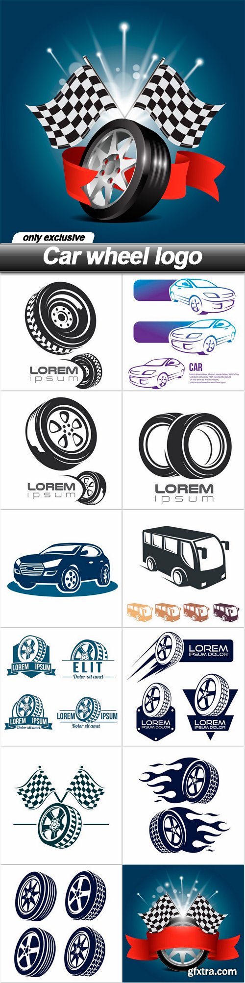 Car wheel logo - 13 EPS