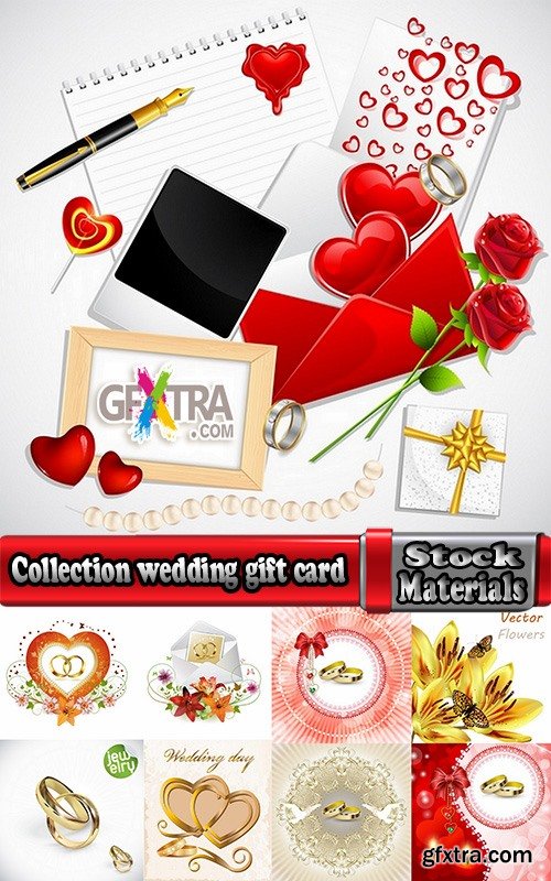 Collection wedding gift card flyer banner celebration invitation card 25 EPS