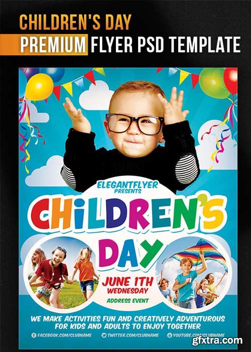 Children’s Day V2 Flyer PSD Template + Facebook Cover