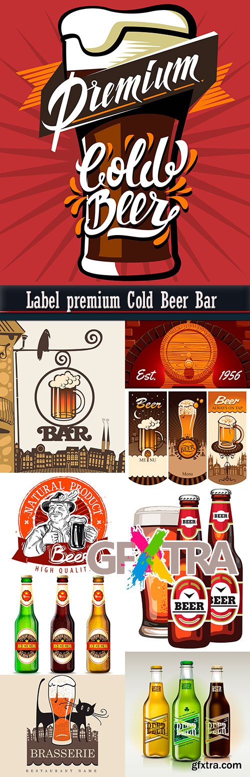 Label premium Cold Beer Bar