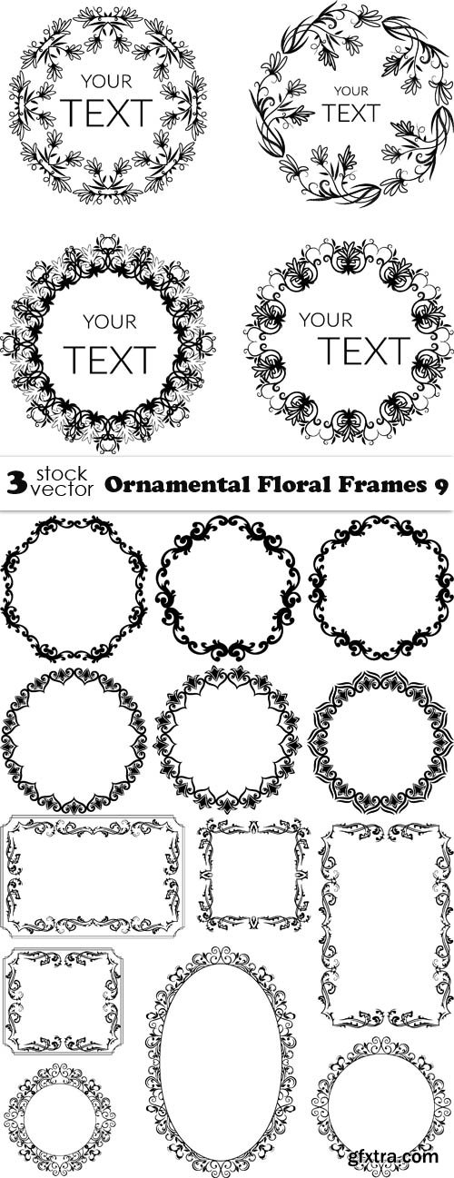 Vectors - Ornamental Floral Frames 9
