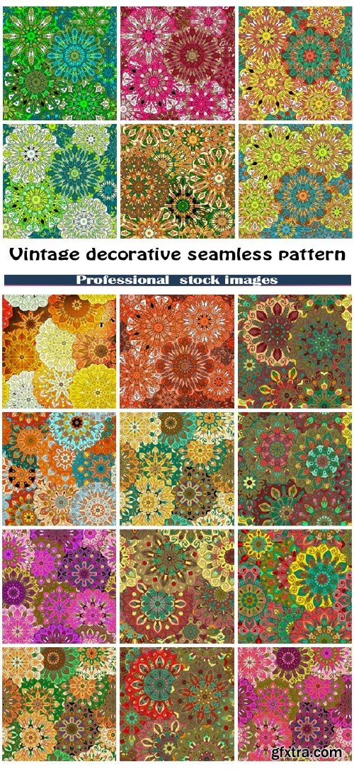 Seamless Pattern - Vintage Decorative Elements 18xEPS