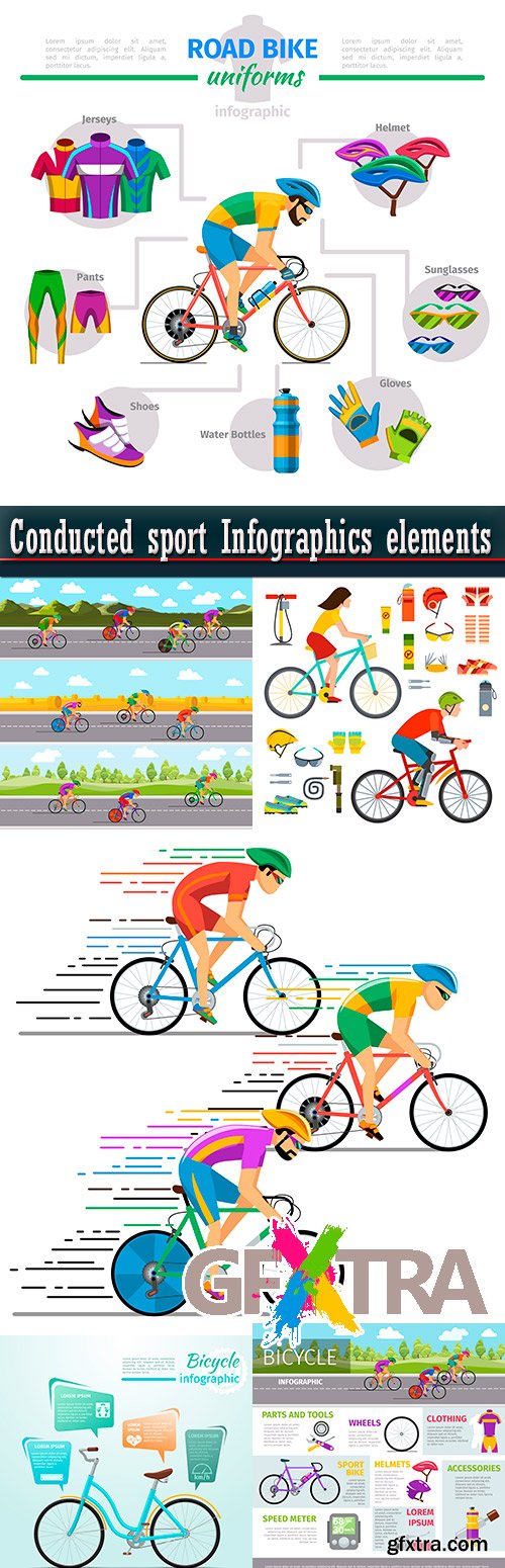 Conducted sport Infographics elements