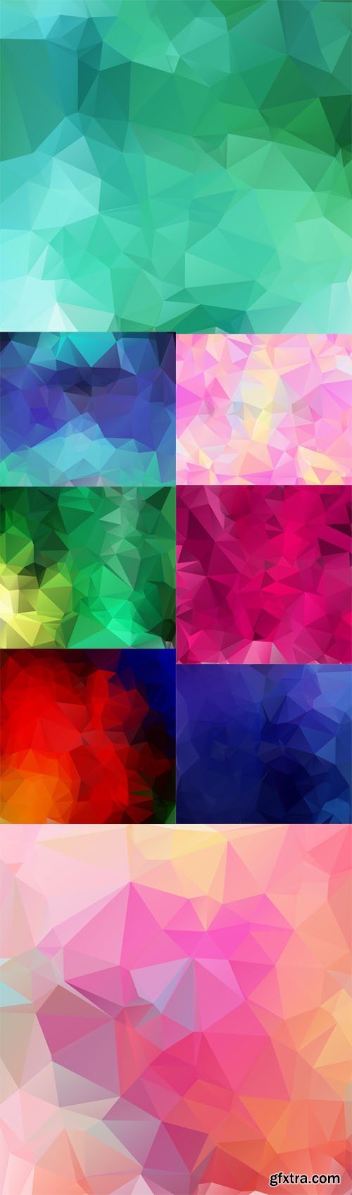 8 Triangles backgrounds, Geometric polygon pattern design