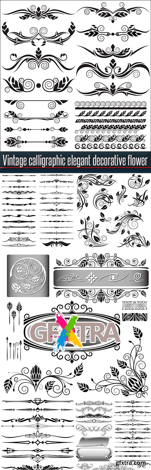 Vintage calligraphic elegant decorative flower