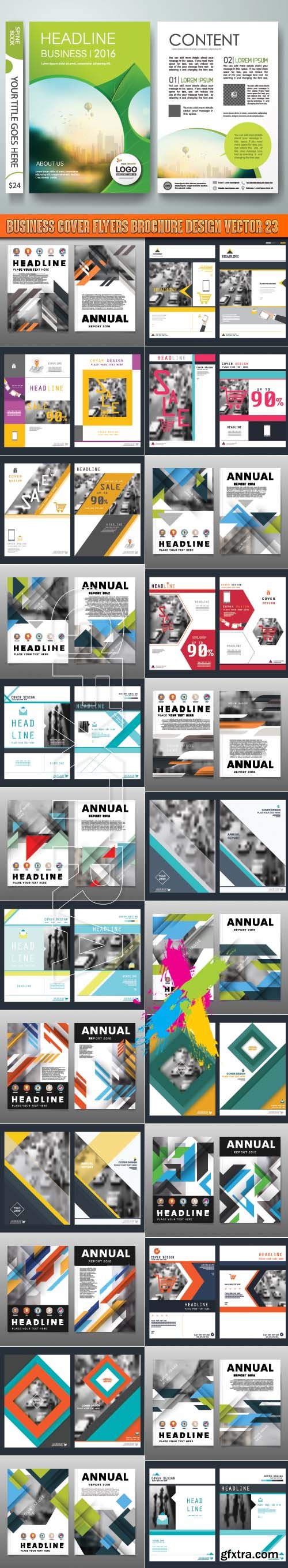 Business cover flyers brochure design vector 23