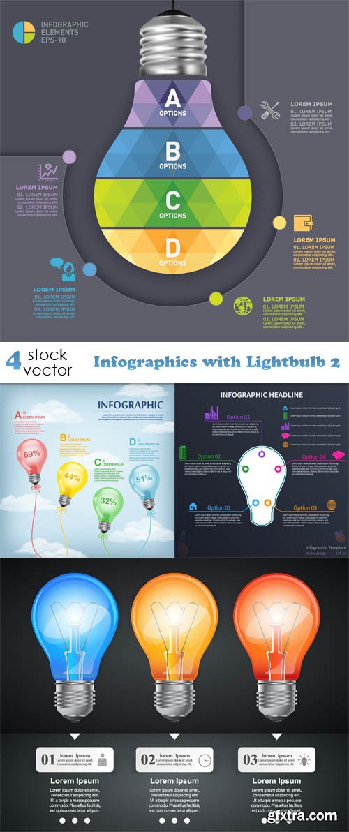 Vectors - Infographics with Lightbulb 2