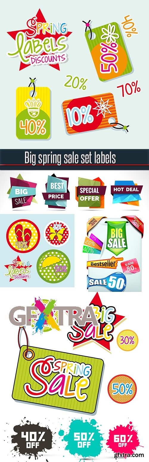 Big spring sale set labels