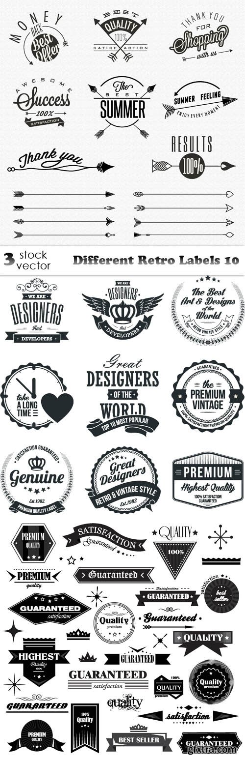 Vectors - Different Retro Labels 10