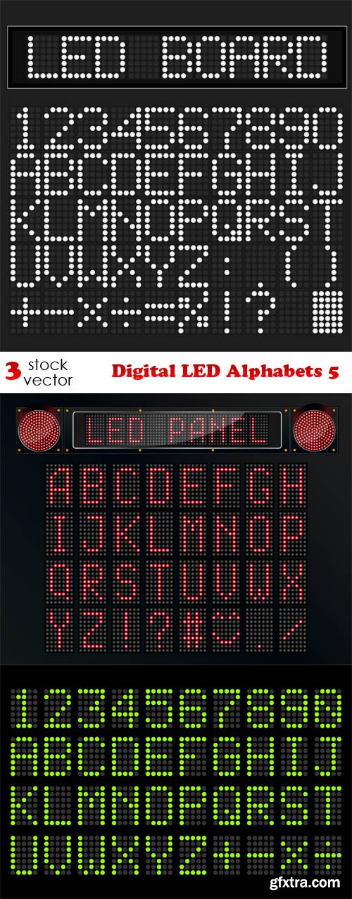 Vectors - Digital LED Alphabets 5