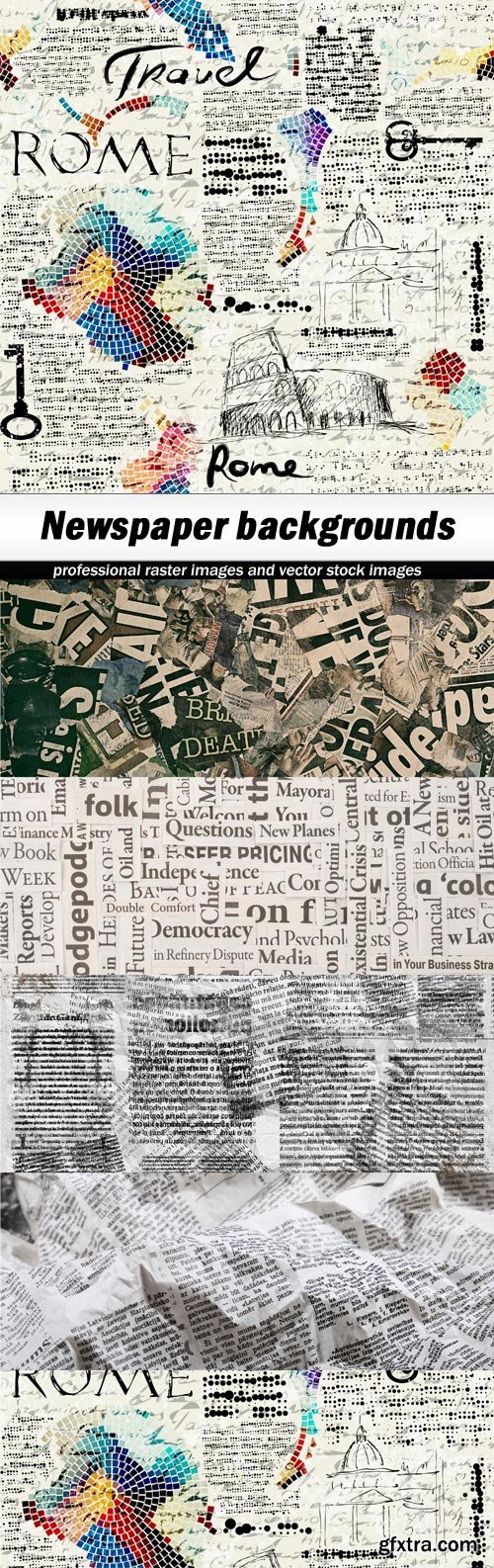 Newspaper backgrounds-5xJPEGs