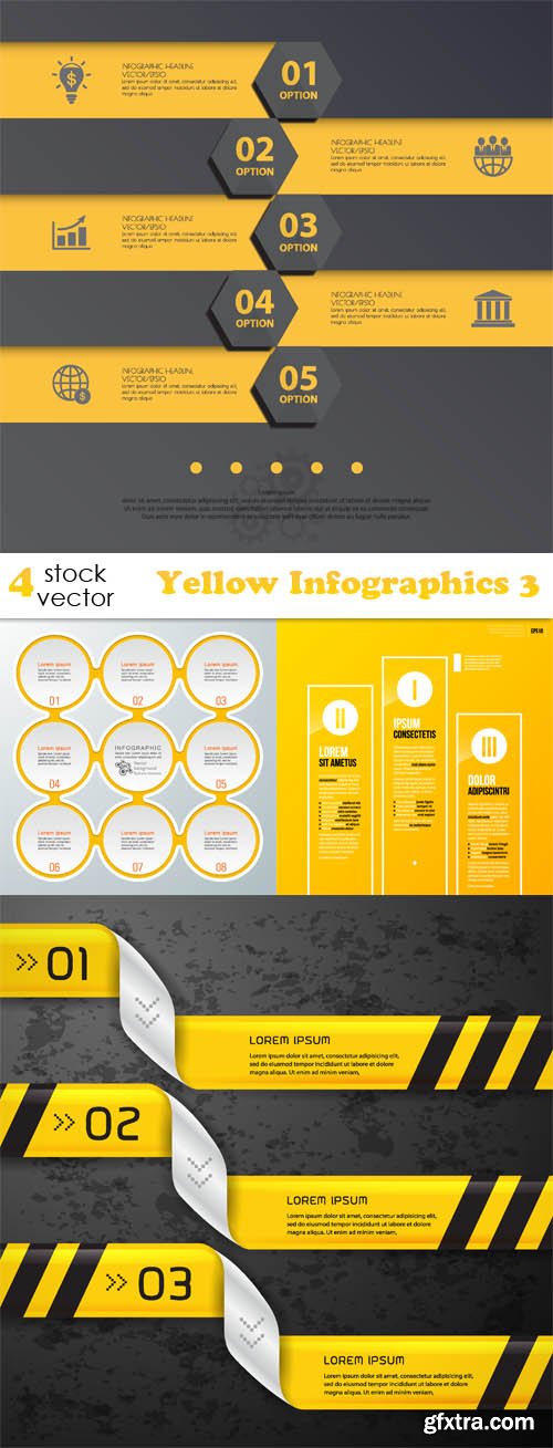 Vectors - Yellow Infographics 3
