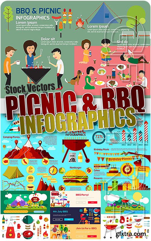 Picnic and BBQ infographics - Stock Vectors