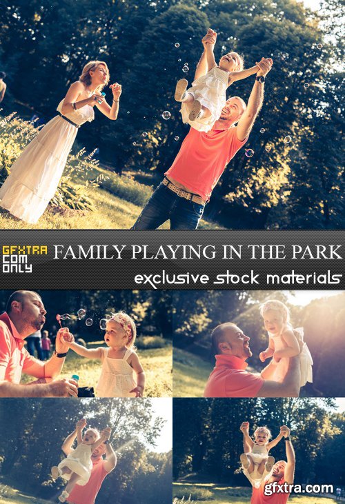 Family Playing in the Park - 5 UHQ JPEG
