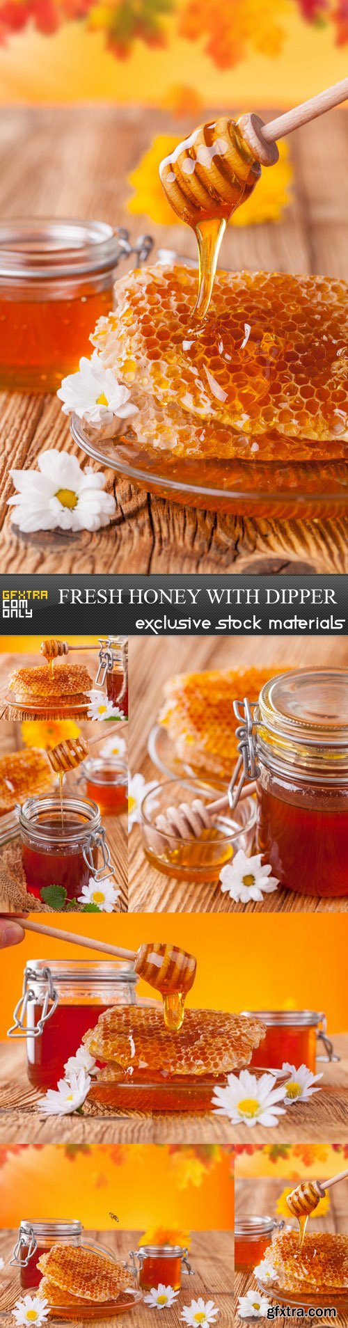 Fresh Honey with Dipper - 6 UHQ JPEG
