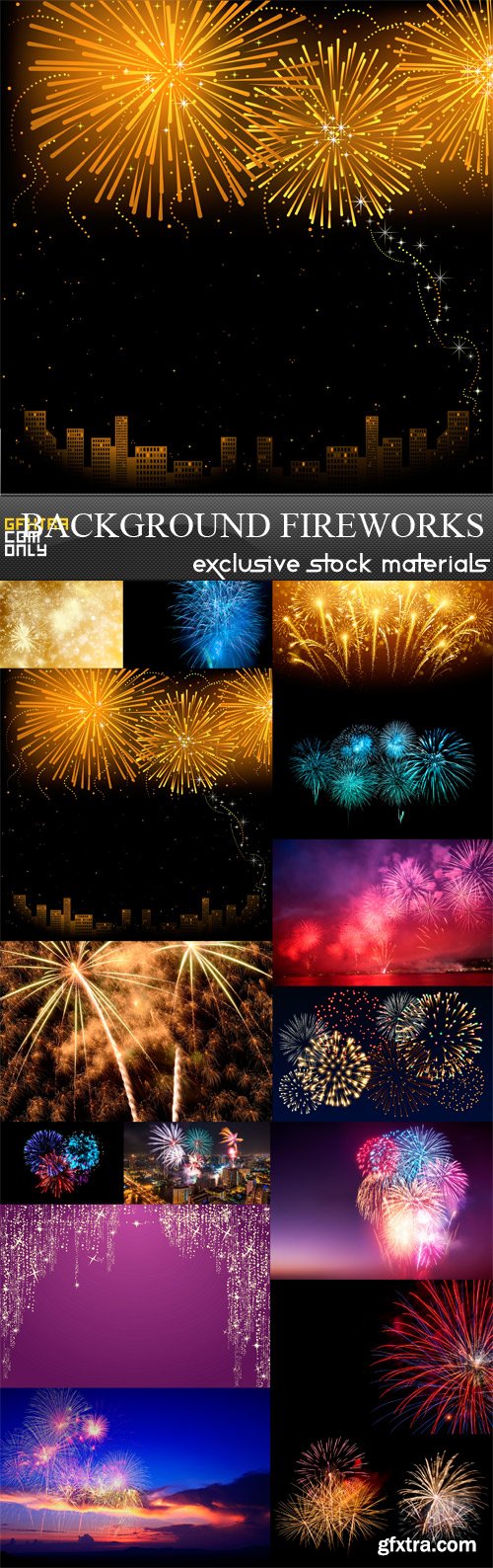 Background Fireworks - 11 x JPEGs