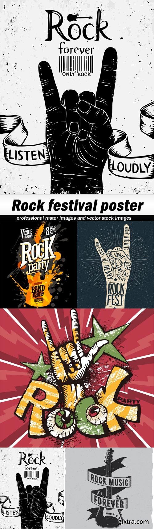 Rock festival poster-5xEPS