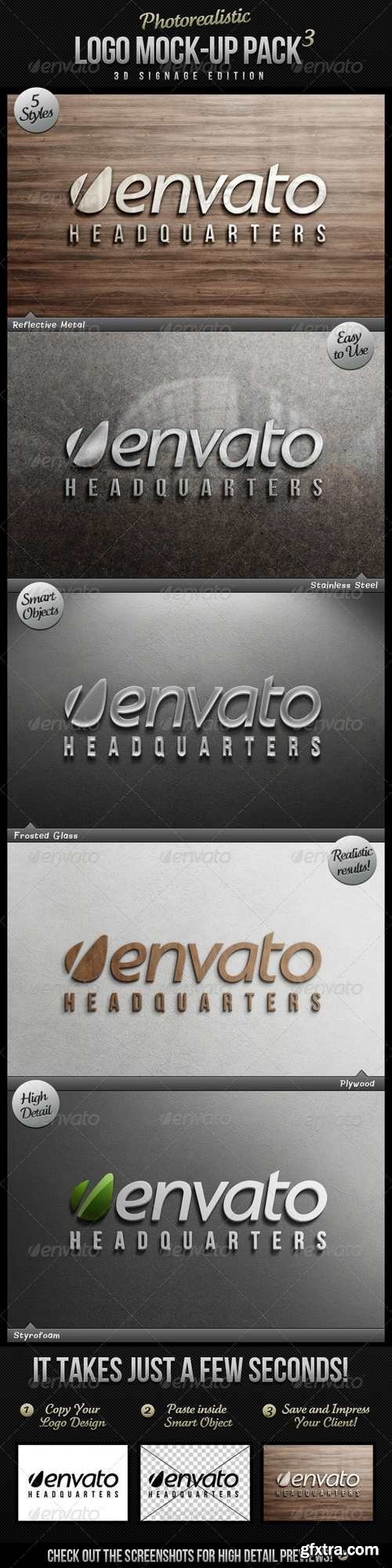 Graphicriver Photorealistic Logo Mock-Up Pack 3 2564243