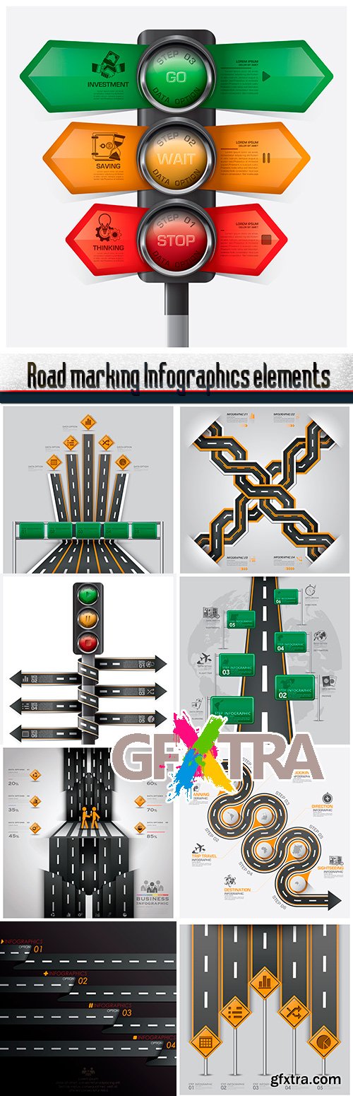 Road marking Infographics elements