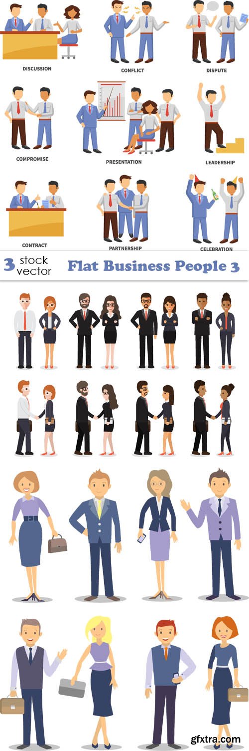 Vectors - Flat Business People 3