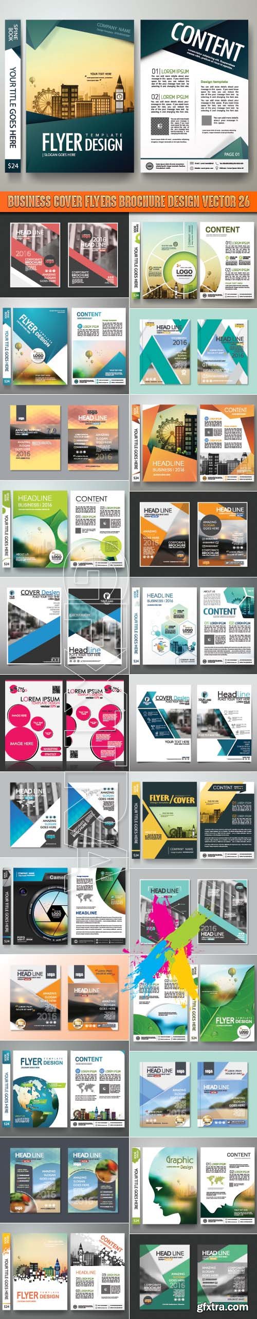 Business cover flyers brochure design vector 26