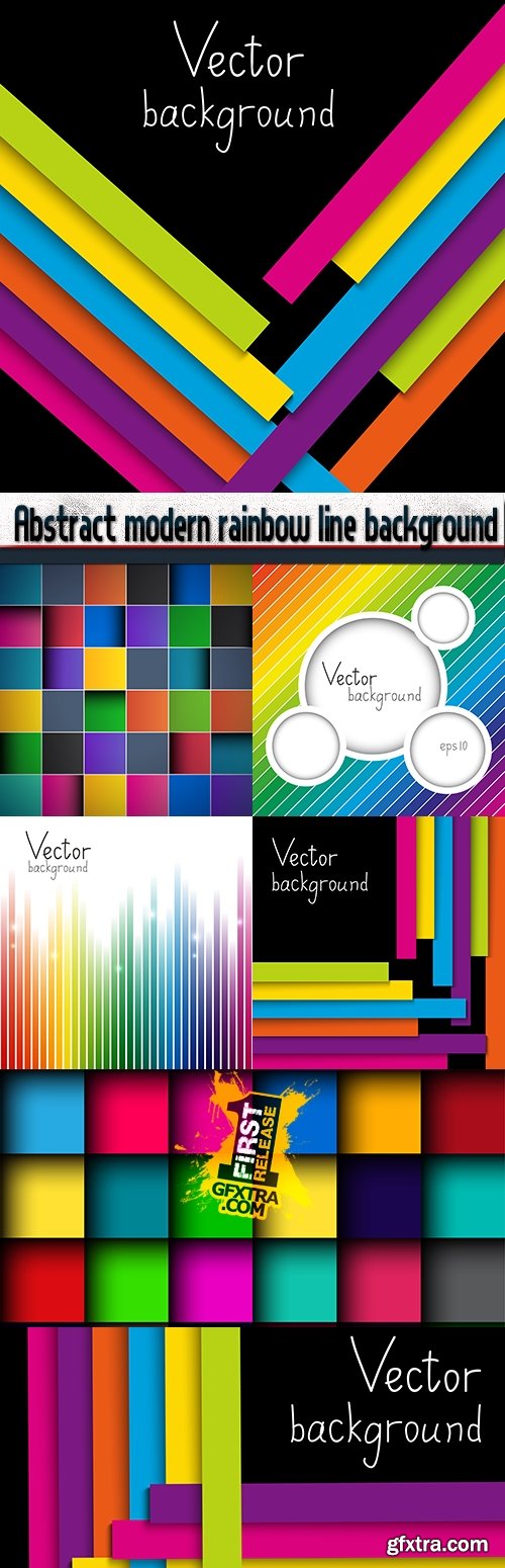 Abstract modern rainbow line background