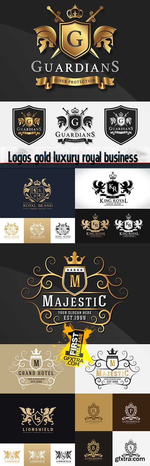 Logos gold luxury royal business